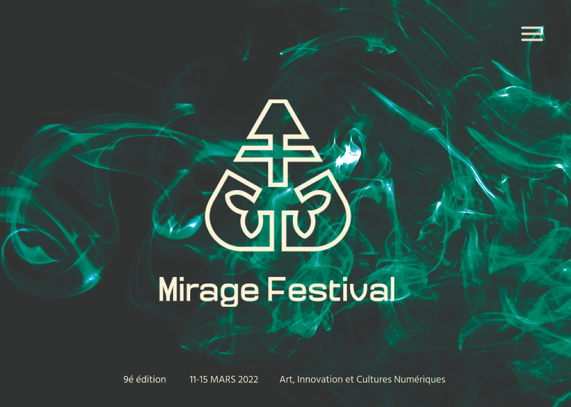 Mirage Festival, landing page